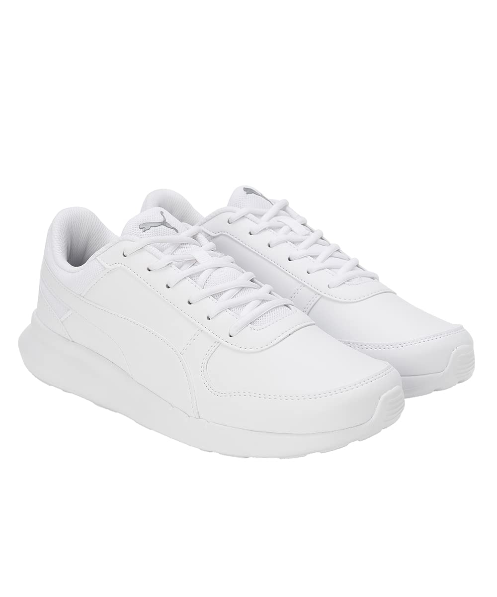 Puma Mens Dexfly V1 White-Cool Mid Gray Sneaker
