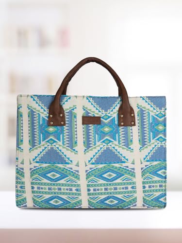 MINI WESST Multi Casual Fabric Graphic Tote Bag (Multi-Color)