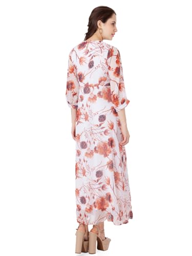 Zink London Women's Off White Printed Regular Maxi Dress