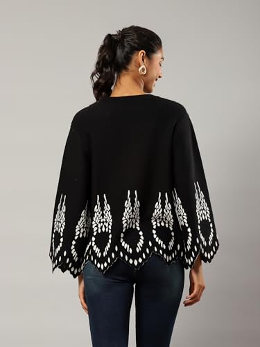 Label RITU KUMAR Black Printed Sweater