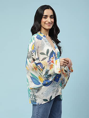 Aarke Ritu Kumar Off White Botanical Print Top