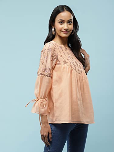 Aarke Ritu Kumar Coral Embroidered A-Line Top