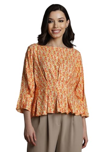 Allen Solly Women's Regular Fit Blouse (Orange)