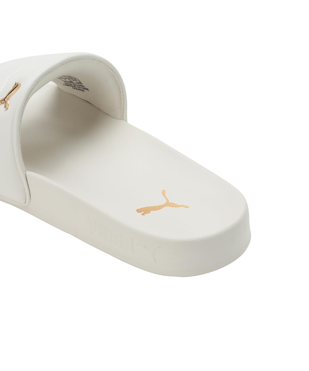 Puma Womens Leadcat 2.0 Puffy Pristine-Metallic Gold Slide