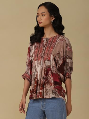 Aarke Ritu Kumar Wine Printed Top