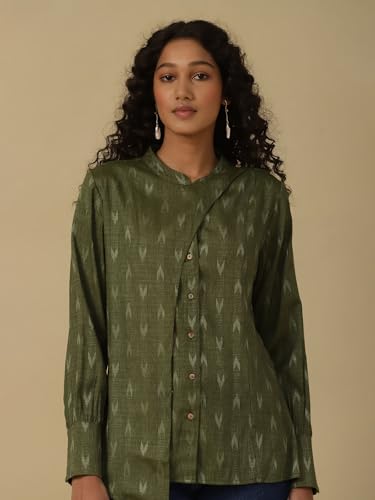 Aarke Ritu Kumar Green Yarn Dyed Shirt