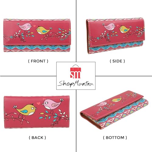 ShopMantra Wallet for Women's | Women's Wallet |Clutch | Vegan Leather | Holds Upto 11 Cards 1 ID Slot | 2 Notes and 1 Coin Compartment | Magnetic Closure | Multicolor