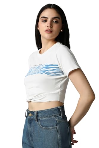 Allen Solly Women's Regular Fit T-Shirt (White)