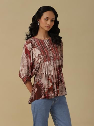 Aarke Ritu Kumar Wine Printed Top