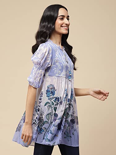 Aarke Ritu Kumar Blue Floral Print Top