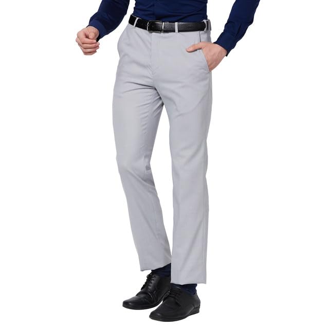 Raymond Contemporary Fit Grey Formal Trouser for Men