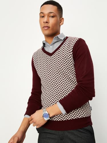 Max Men Grey Sweaters,RED,XXL