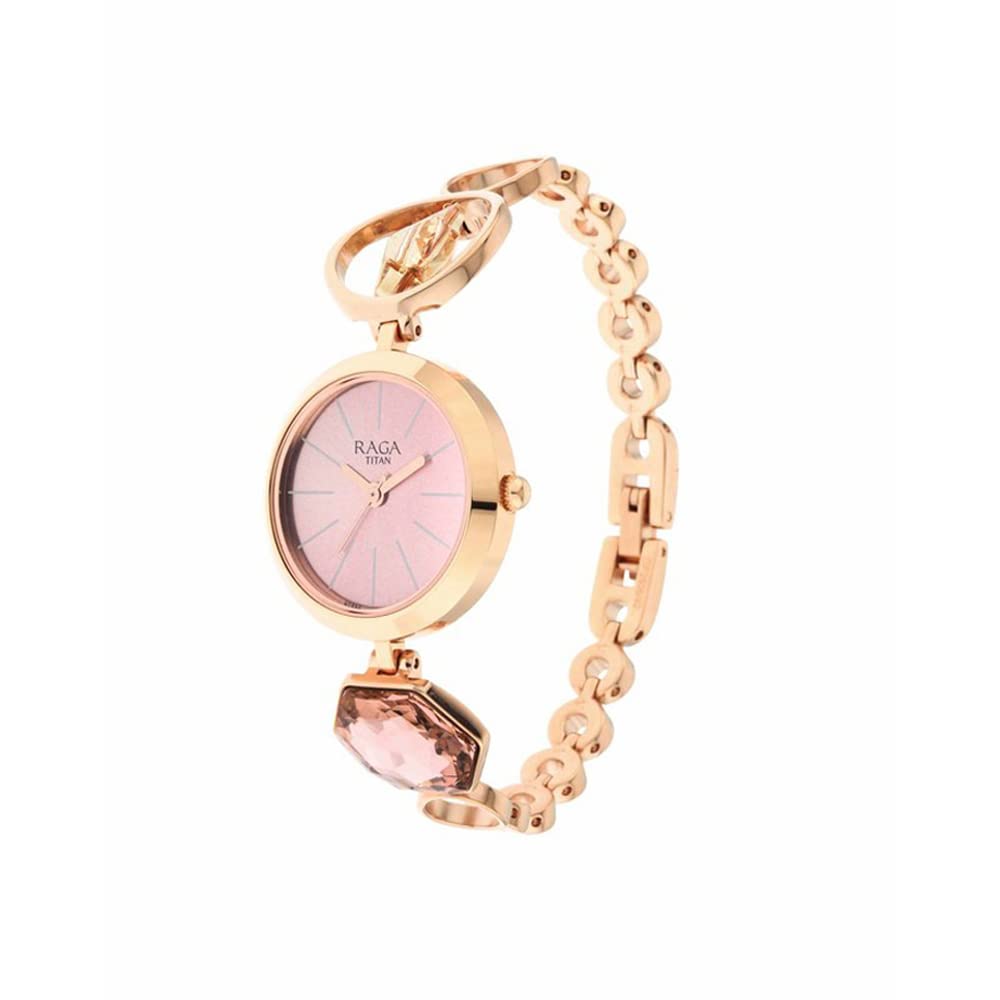 Titan Rose Gold Dial Analog Watch for Women -NR2606WM09