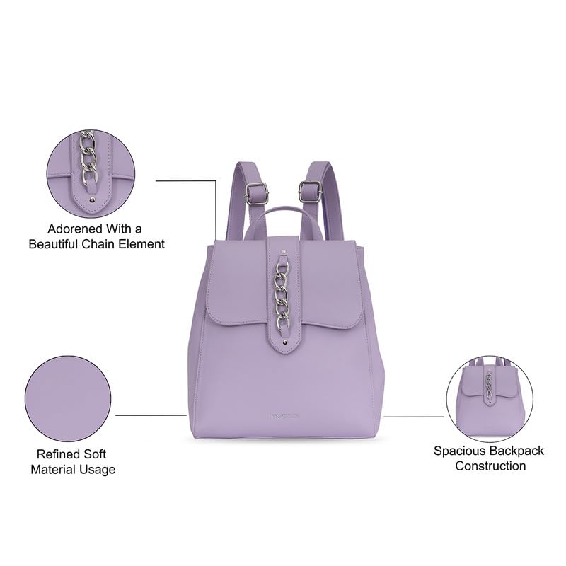 UNITED COLORS OF BENETTON Astrid Women Backpack Handbag - Lavender