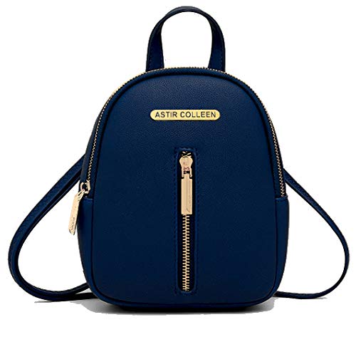 ASTIR COLLEEN Vegan Leather Women/Girls Sling Bag Cum Backpack (S-Zip) (Blue)