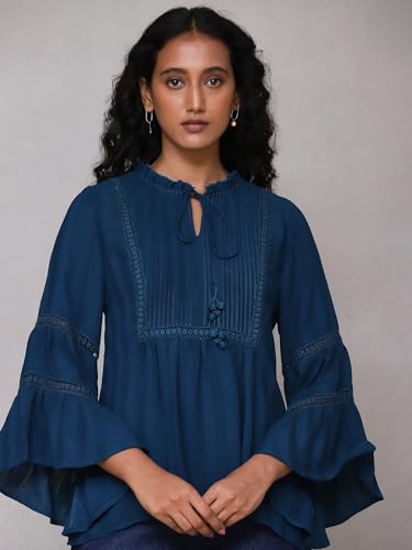 Aarke Ritu Kumar Teal Solid Top