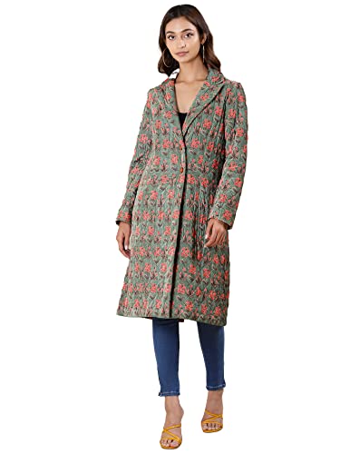 Ritu Kumar Green Printed Velvet Jacket