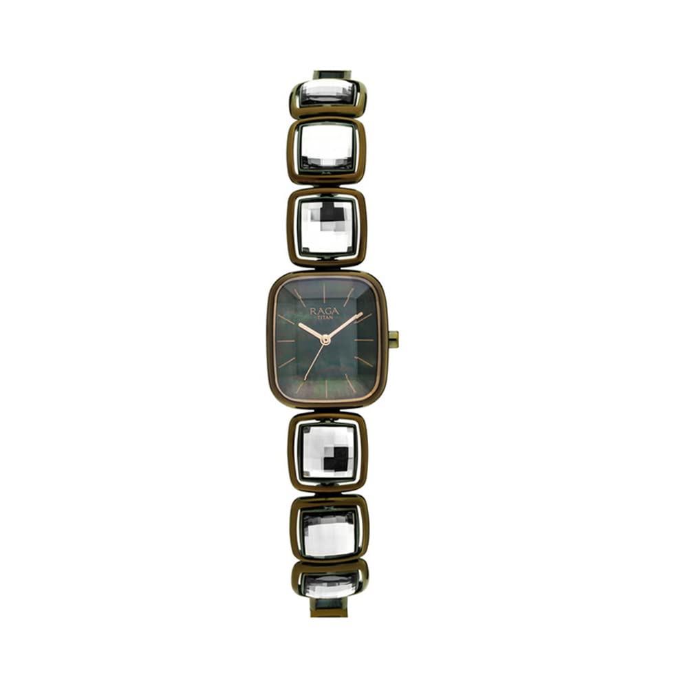 Titan Green Dial Analog Watch For Women -NR95136QM01