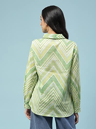 Aarke Ritu Kumar Green Chevron Stripe Shirt