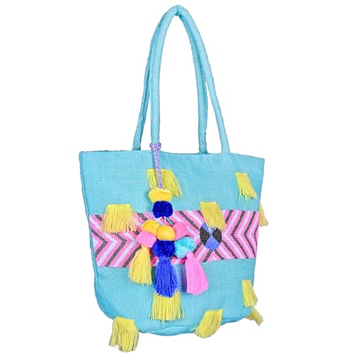 Boho Girl Multicolor Chateau Rose Beaded Tote For Women and Girls