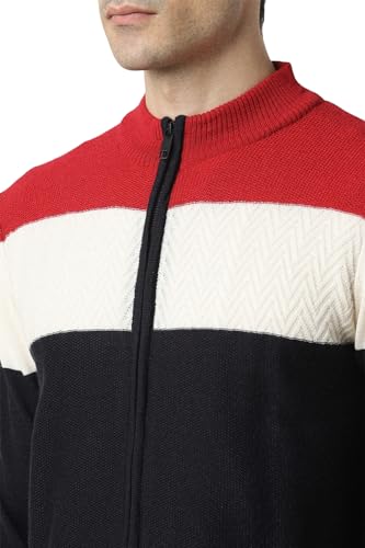 Van Heusen Men's Acrylic Blend Casual Sweater (VSSWURGP323396_Black