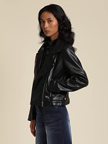 Label RITU KUMAR Women's Solid Regular Jacket JKTDPU01N30097604-BLACK-S