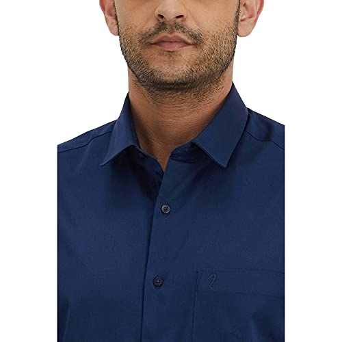 Indian Terrain Men's Blue Cotton Slim Fit Long Sleeve Casual Shirts