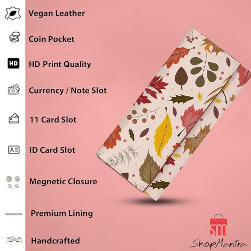 ShopMantra Wallet for Women's | Women's Wallet | Clutch | Vegan Leather | Holds Upto 6 Cards | 2 Notes and 1 Coin Compartment | Magnetic Closure | Multicolor