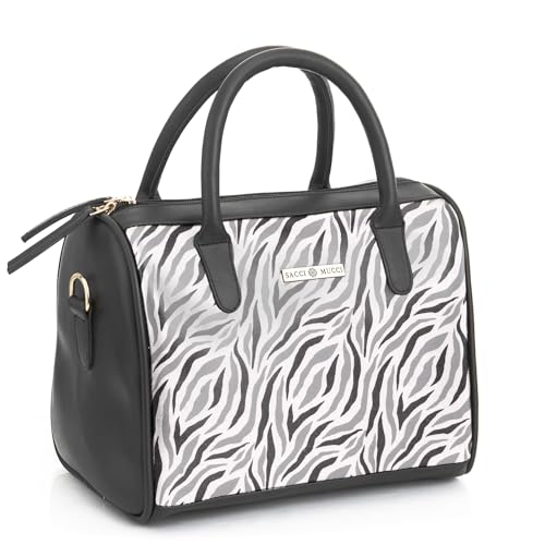 SACCI MUCCI Women's Handbag | Women's Tote Bag | Women's Top-Handle Bags | Women's Satchels | Women's Hobos & Shoulder Bags-Wave Botanical (Black)