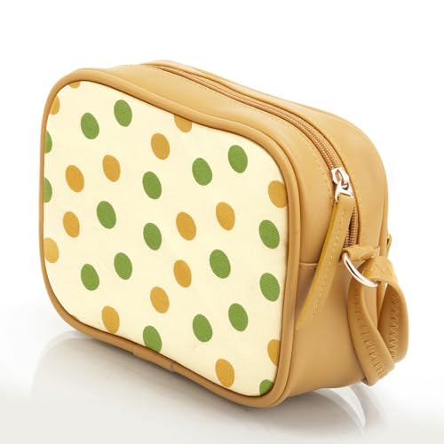 SACCI MUCCI Stylish Box Sling Bag for girls | Side Purse for Women Stylish Latest | Cross Body Sling Box Bags for Girls - Cute Polka (Mustard)