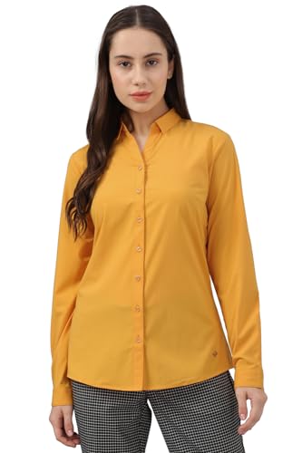 Allen Solly Women's Regular Fit Shirt (Yellow)