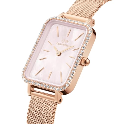 Daniel Wellington Women Analogue Mother of Pearl Pink Square Dial Watch- DW00100669K