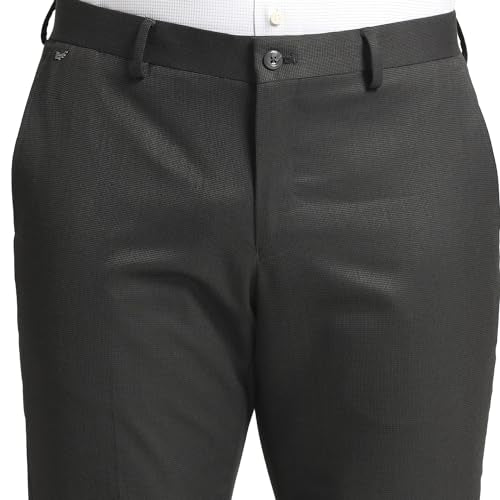 blackberrys Slim Comfort Formal Charcoal Textured Trouser - Belur