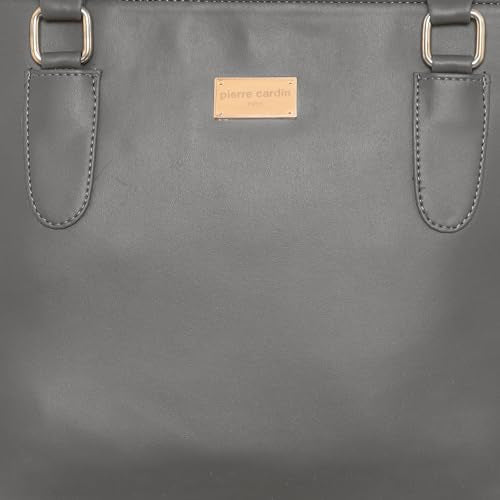 Pierre Cardin Tote Bag For Women | Spacious Compartment With Zipper | PU Leather Handheld Bag For Ladies, Grey