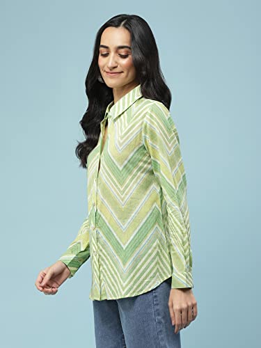 Aarke Ritu Kumar Green Chevron Stripe Shirt