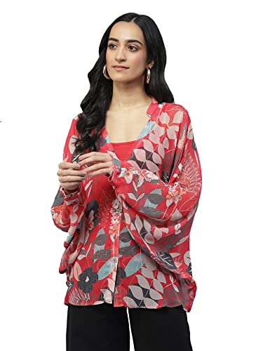 Aarke Ritu Kumar Red Botanical Print Top