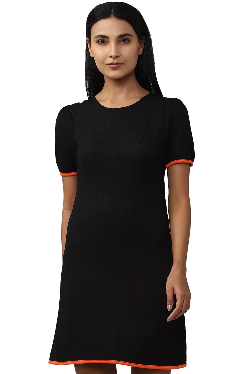 Van Heusen Women's Viscose Classic Mini Dress (Black)