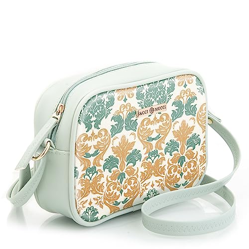 SACCI MUCCI Sling Bag for Girls/Womens Handbag | Side bag | Shoulder bag| Sling Handbag | Stylish Side Shoulder Crossbody Bags For Girls - Damask (Mint Green)