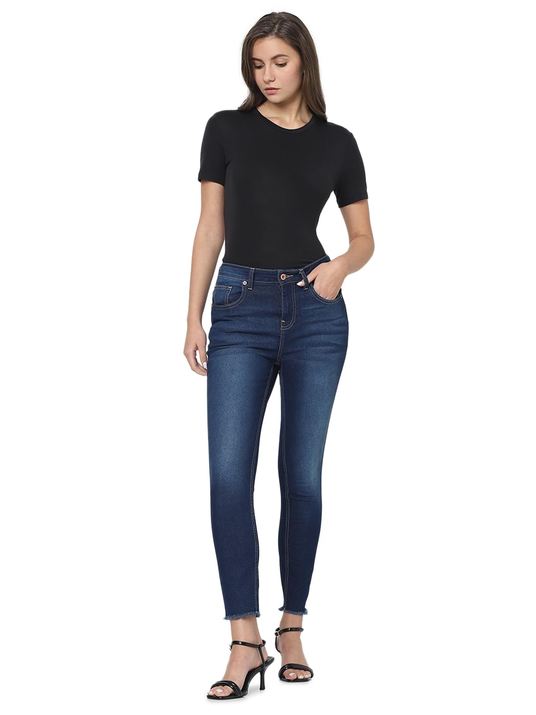 VERO MODA Women's Skinny Jeans (10310485-Medium Blue Denim_Medium