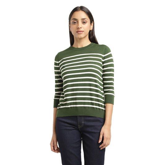 Levi's Women's Cotton Blend Modern Sweater (A7861-0000_Green