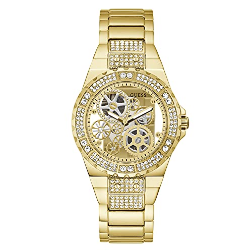 GUESS Clear-Cut Bracelet Watch, Gold Tone/Champagne/Gold Tone, REVEAL