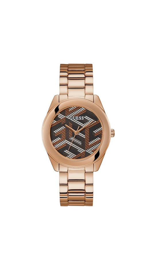 GUESS Women Brown Round Stainless Steel Dial Analog Watch- GW0607L3