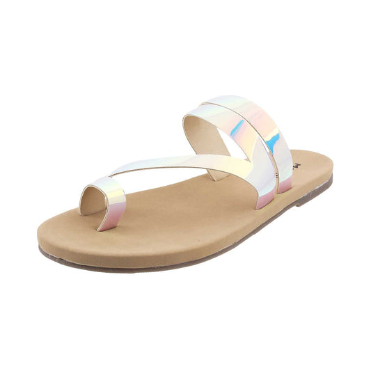 Mochi Womens Synthetic Multi Color Slip Ons