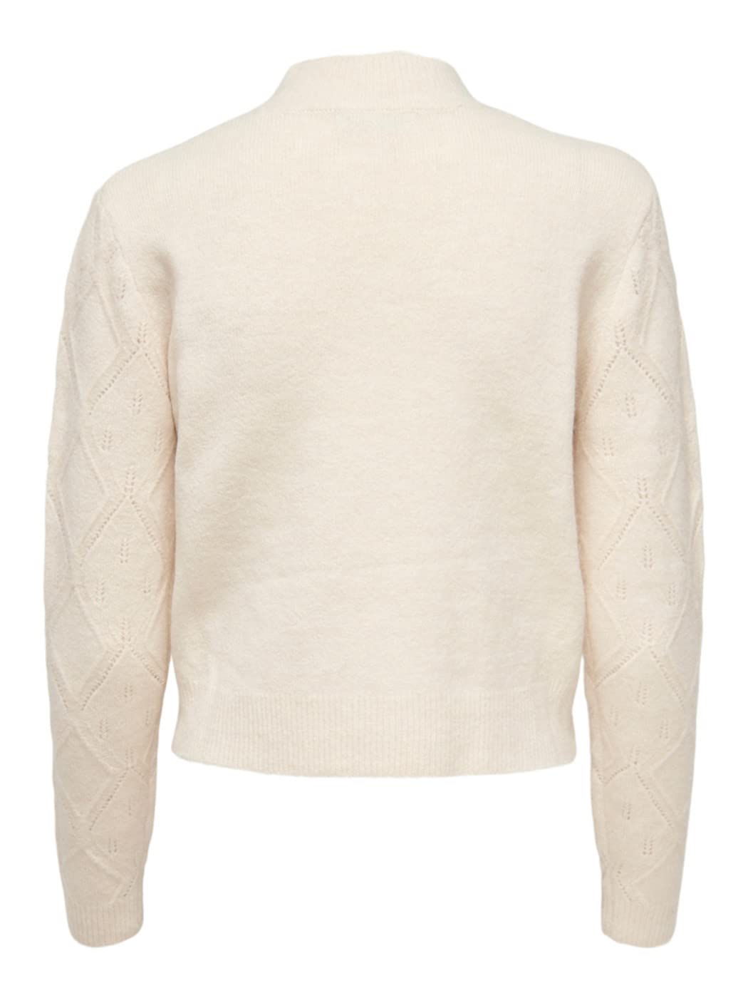 ONLY Solid Acrylic Regular Fit Womens Sweater (Beige)