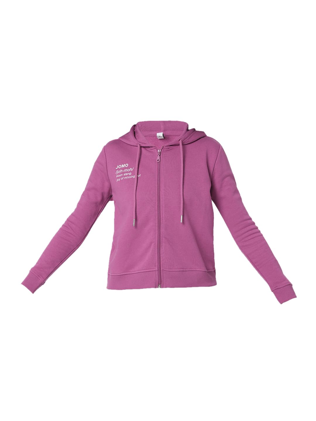 VERO MODA Women's Cotton Hooded Neck Sweatshirt (Pink Peacock)