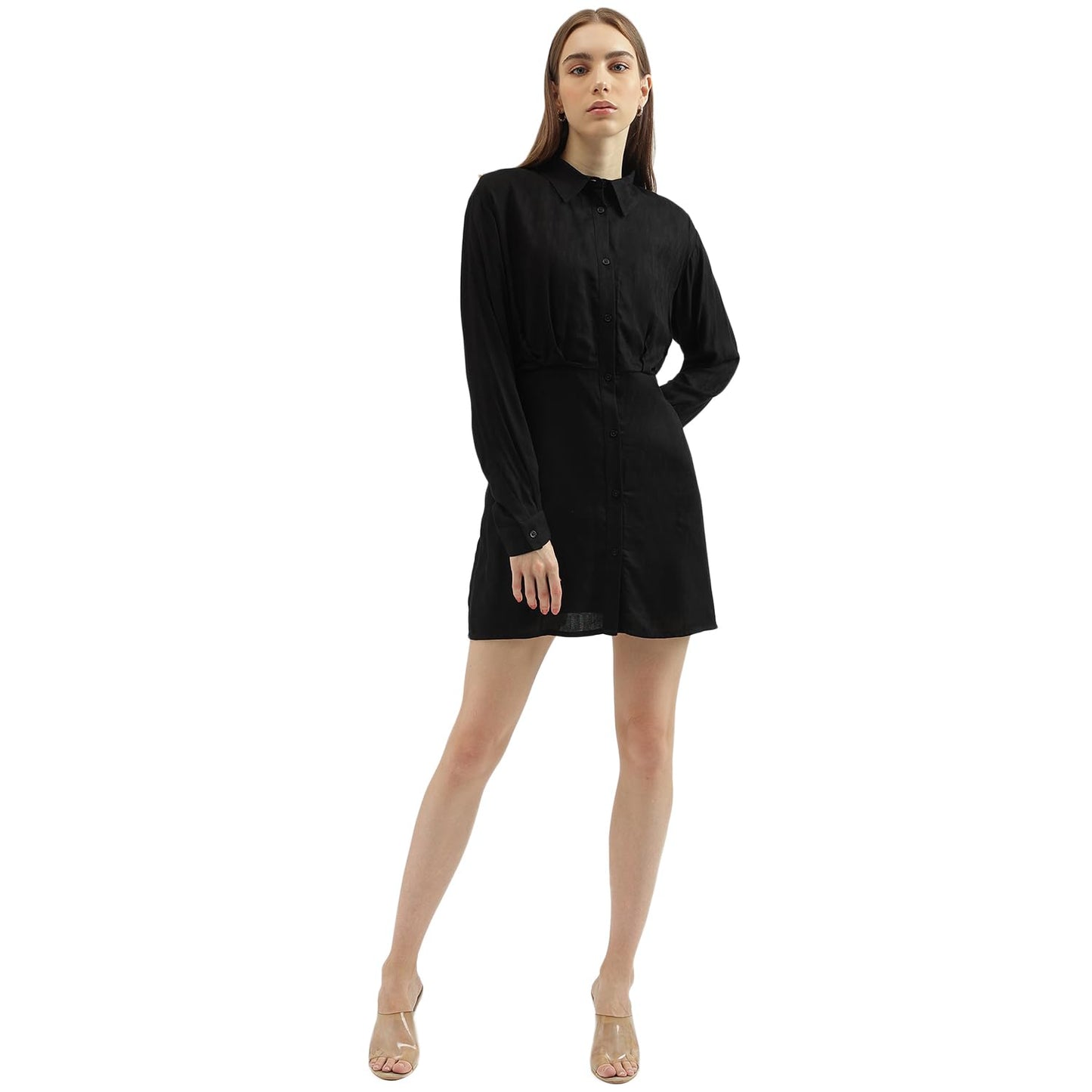 UNITED COLORS OF BENETTON Women's Regular Fit Straight Dress DRESS Black