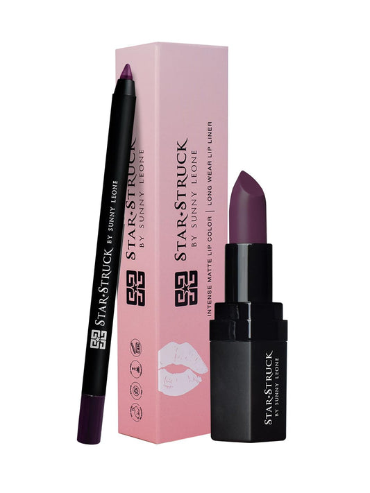 STARSTRUCK BY SUNNY LEONE New Shades Lipstick + Lip Liner Lip Kit (2PC Lip Kit) (Wine)