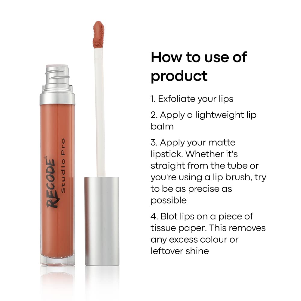 Recode Selfie Matte liquid lipstick with Waterproof & Smudge-Proof Formula, Weightless Creamy Texture & long lasting lipstick, liquid lipsticks for women & girls, Friendship’s Day Shade-19, 6ml