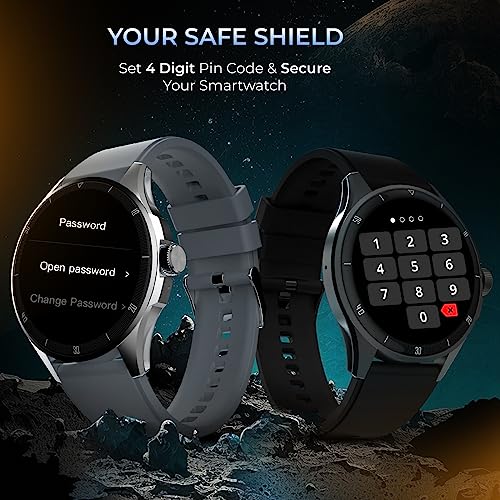 beatXP Vega Neo 1.43” AMOLED Bluetooth Calling Smartwatch with 466 * 466 Pixel, 60 Hz Refresh Rate, 500 Nits, Always on Display, Health Tracking, 100+ Sports Modes (Black Strap, 1.43)