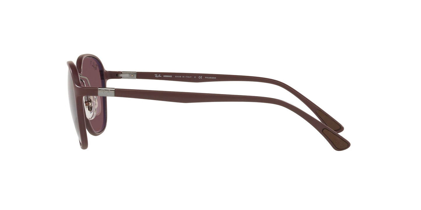 Ray-Ban Rb4341ch Chromance Square Sunglasses, Sanding Dark Violet/Purple Polarized, 51 mm